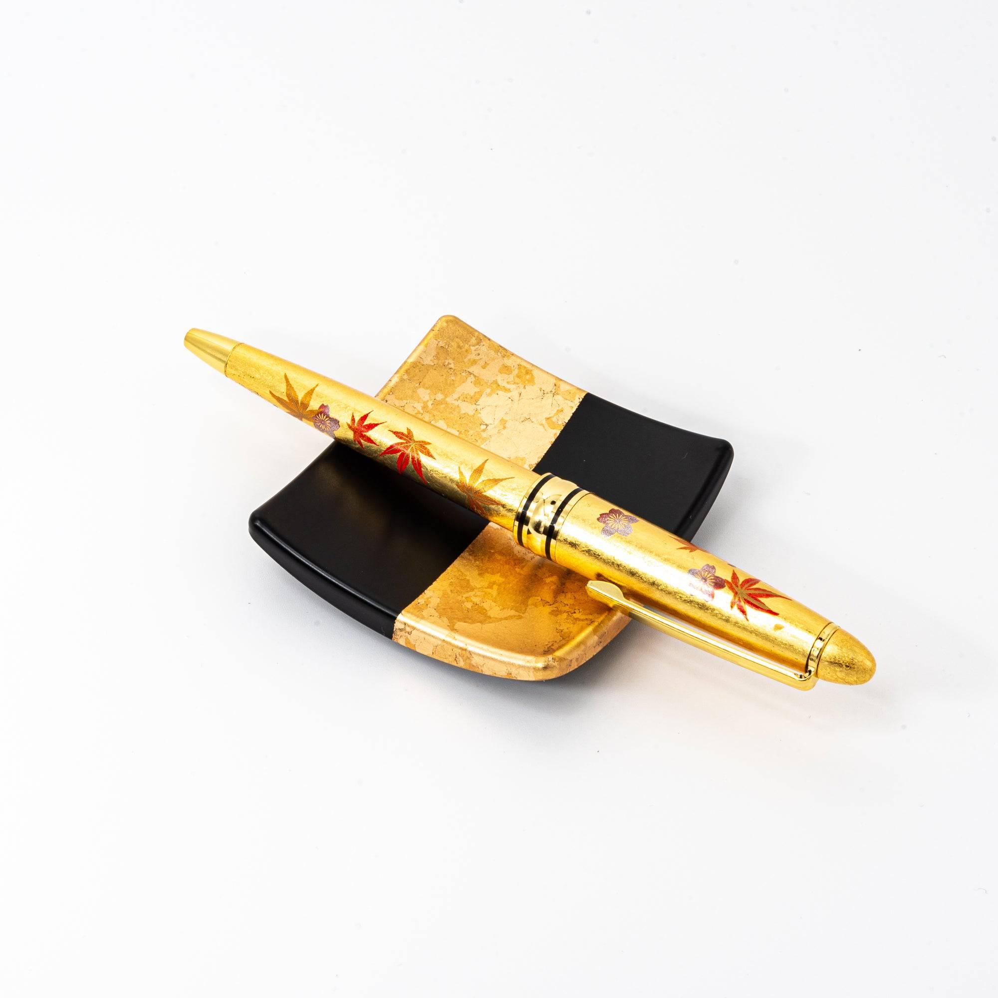 Gold Leaf Ichimatsu Pattern Pen Tray - Komorebi Stationery