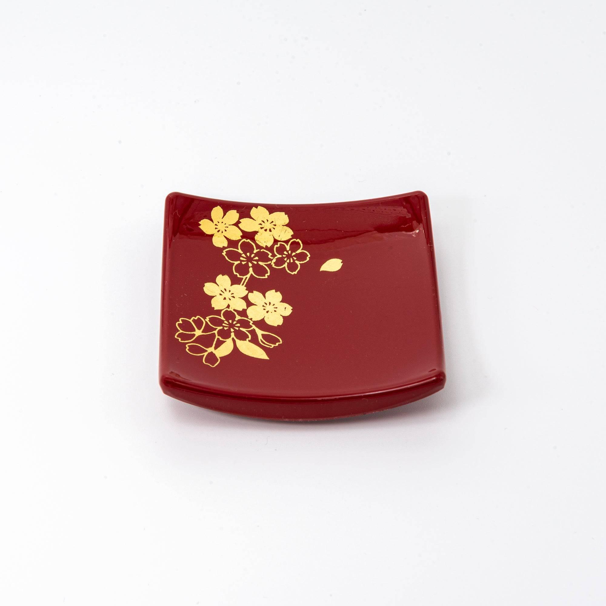 Gold Leaf Sakura Red Pen Tray - Komorebi Stationery