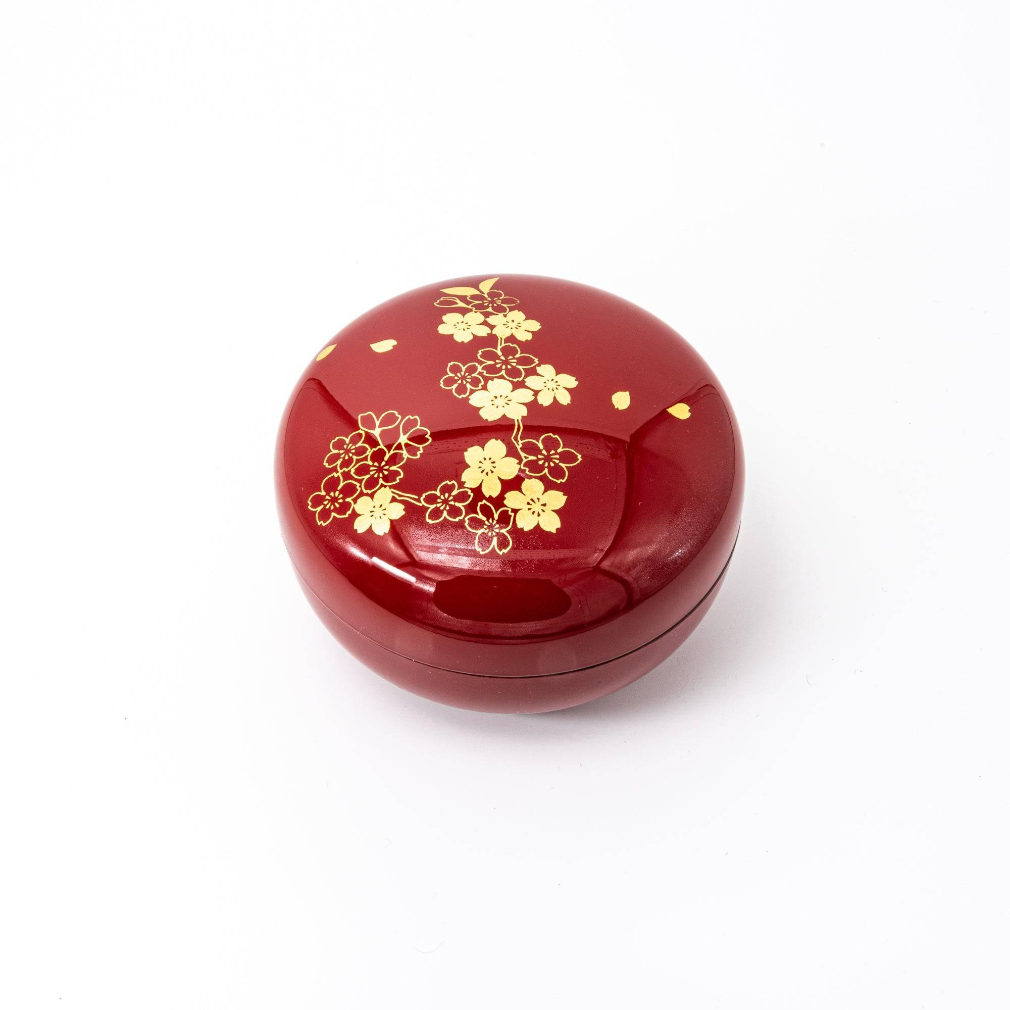 Gold Leaf Sakura Red Trinket Box - Hakuichi - Komorebi Stationery