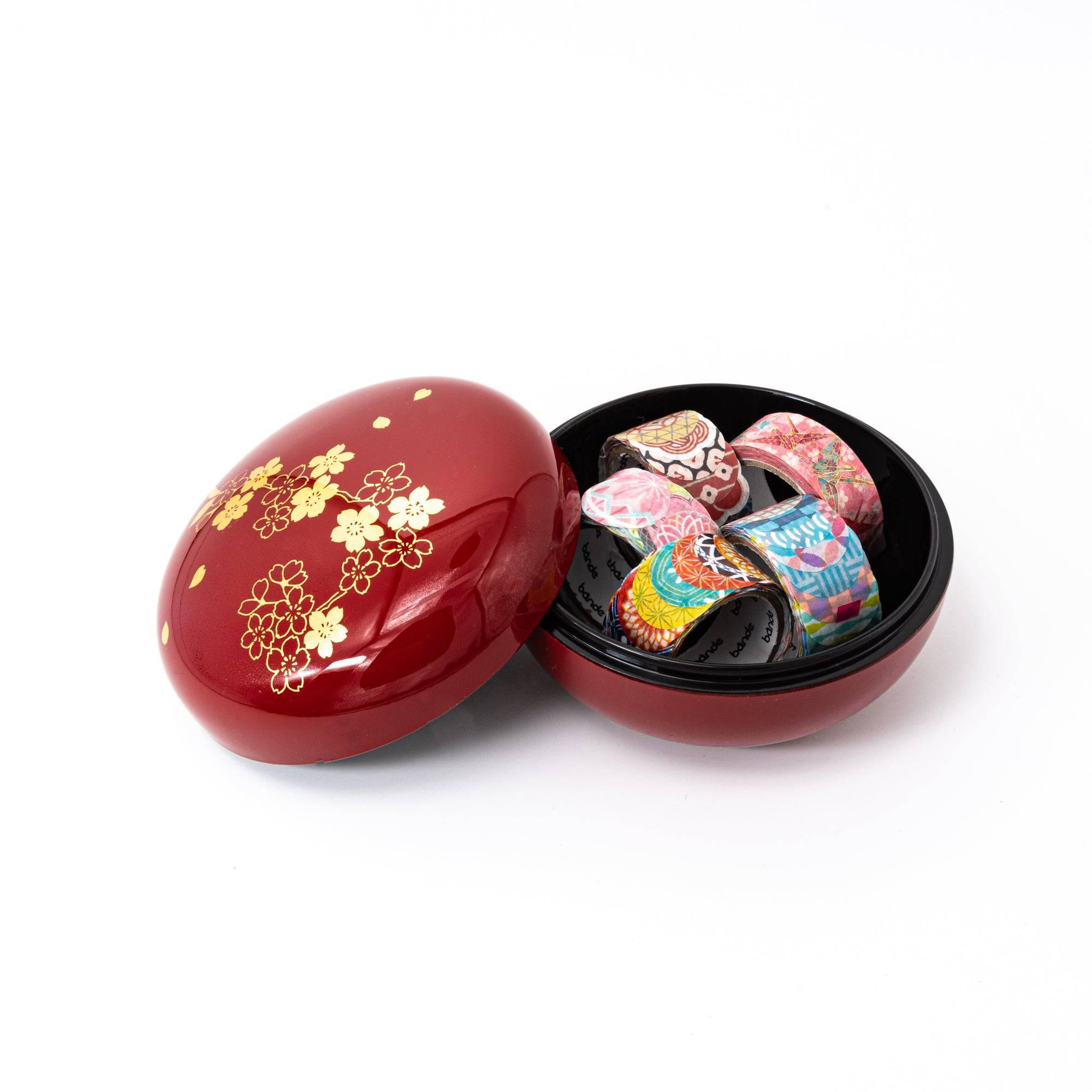 Gold Leaf Sakura Red Trinket Box - Komorebi Stationery