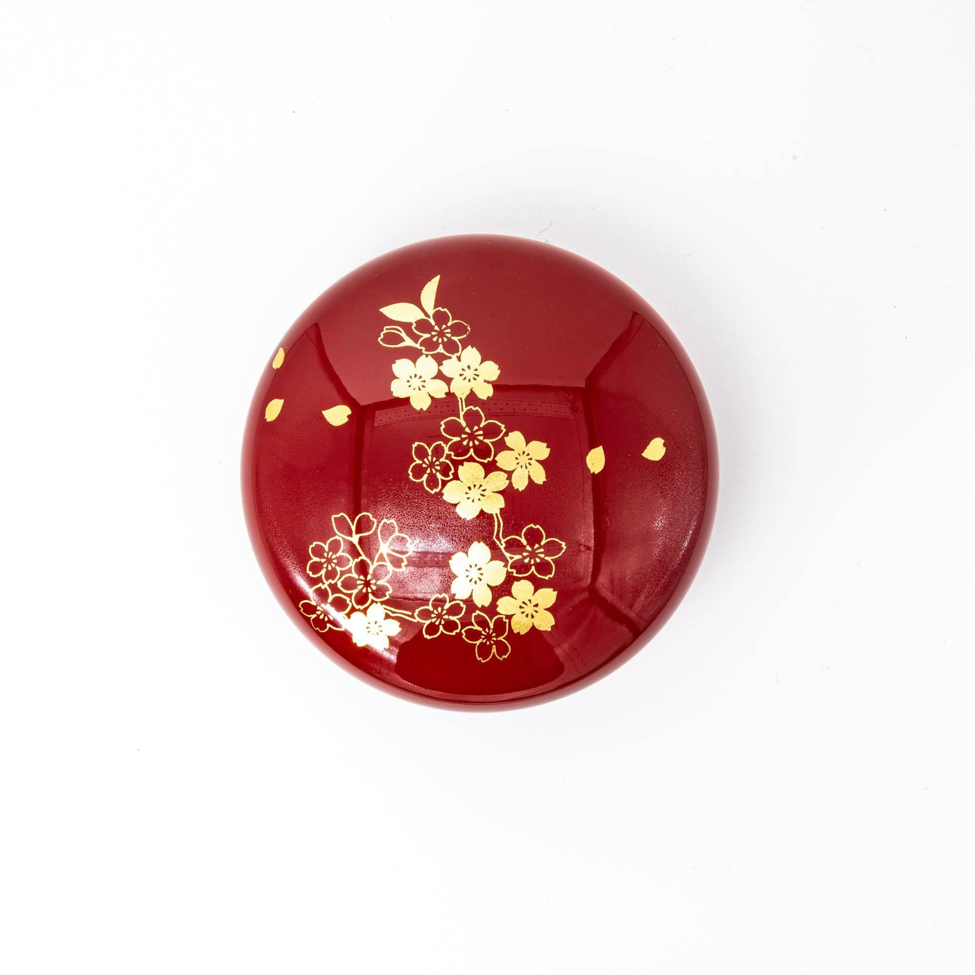 Gold Leaf Sakura Red Trinket Box - Komorebi Stationery