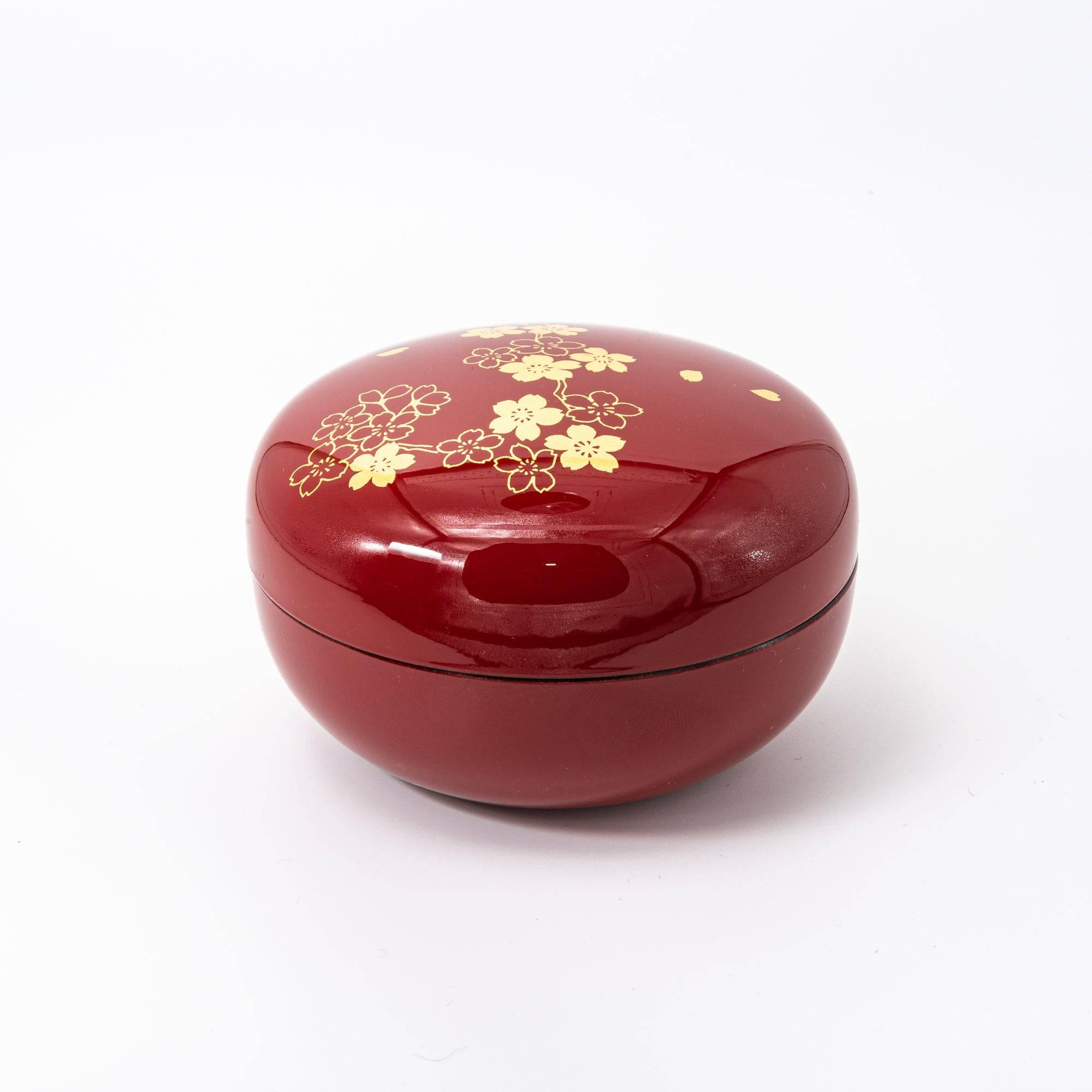 Gold Leaf Sakura Red Trinket Box - Komorebi Stationery