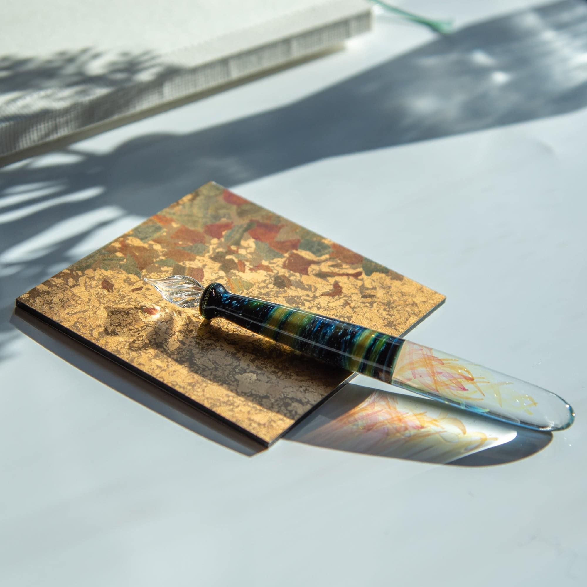 Gradation Gold Leaf Pen Tray HAKU LA TABLE Series - Komorebi Stationery