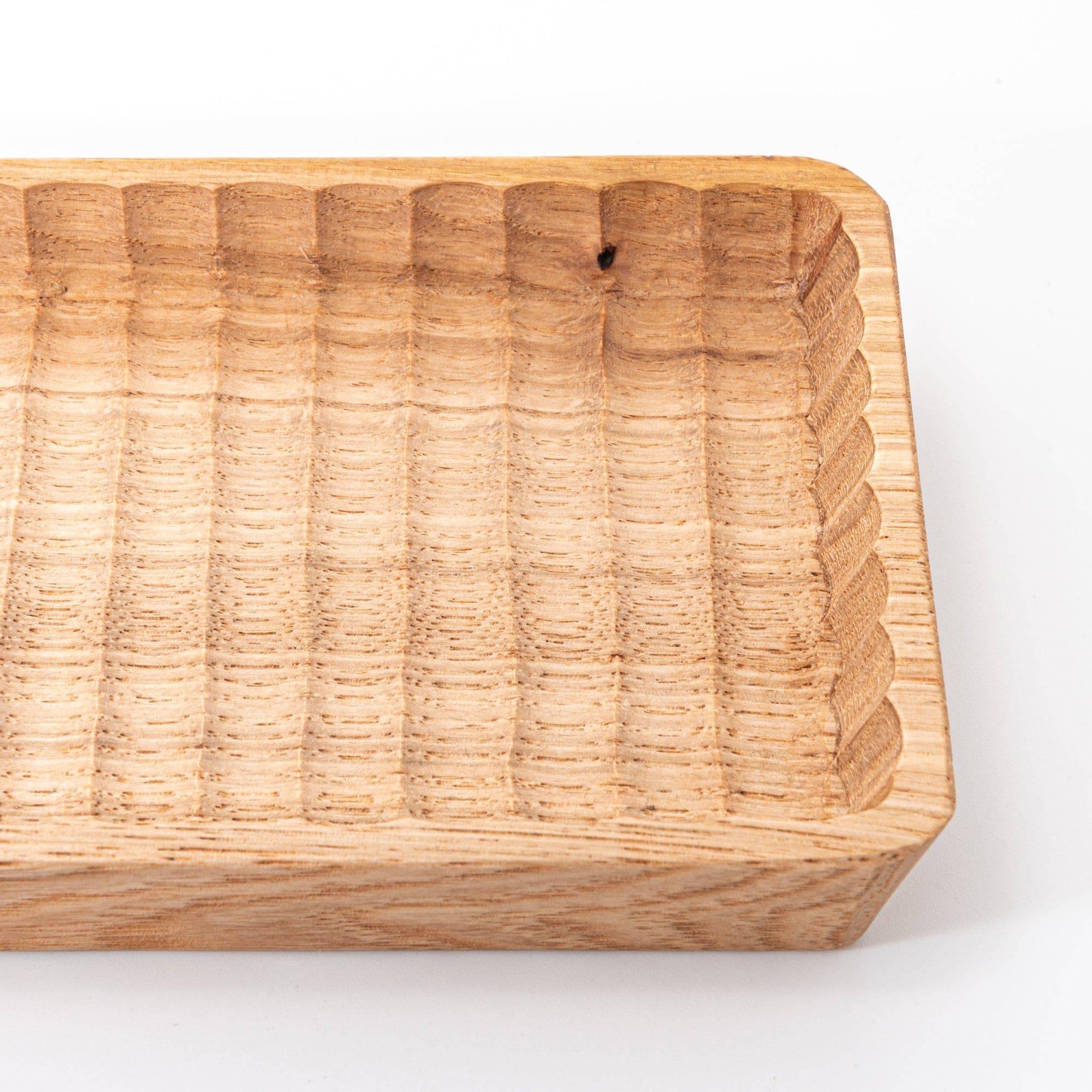 Hand-Carved Slim Wagatabon Japanese Chestnut Pen Tray - Komorebi Stationery