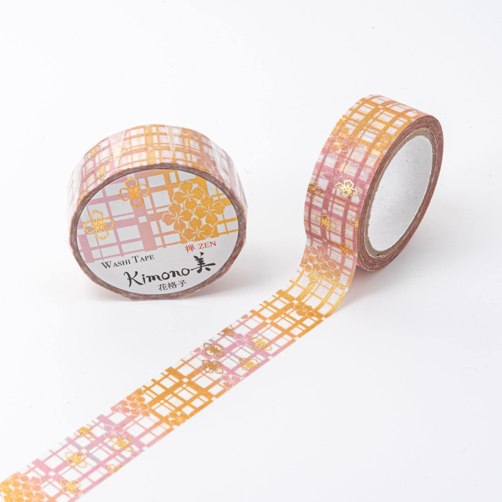 Kimono Beauty Series Floral Lattice Iyo Washi Tape - Komorebi Stationery