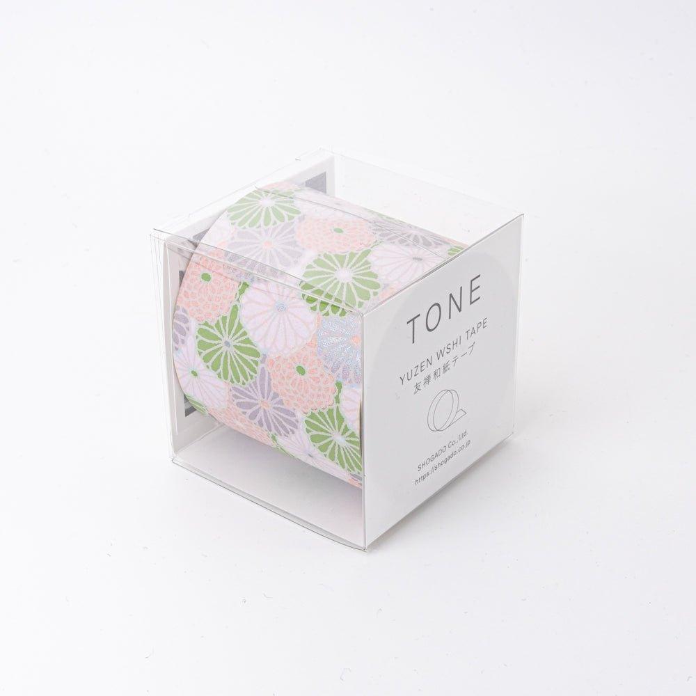 Lavender Mist Pastel Chrysanthemum Hand-Dyed Yuzen Washi Tape - Shogado - Komorebi Stationery