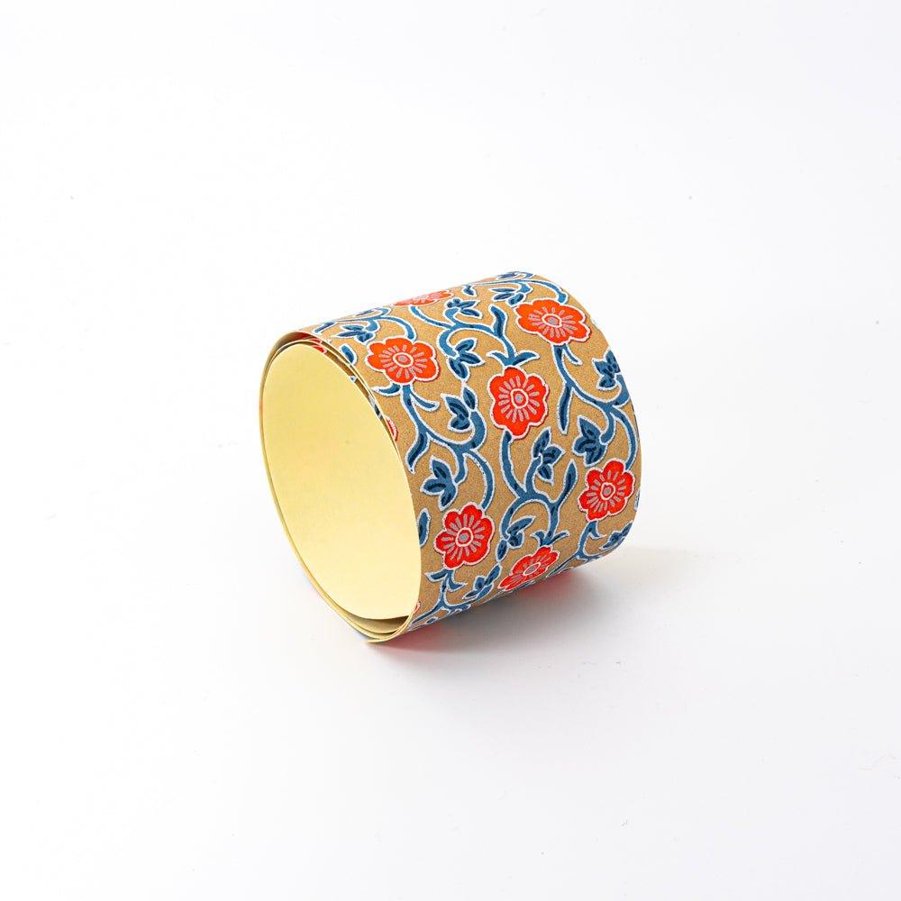 Red Flower Hand-Dyed Gold Yuzen Washi Tape - Komorebi Stationery