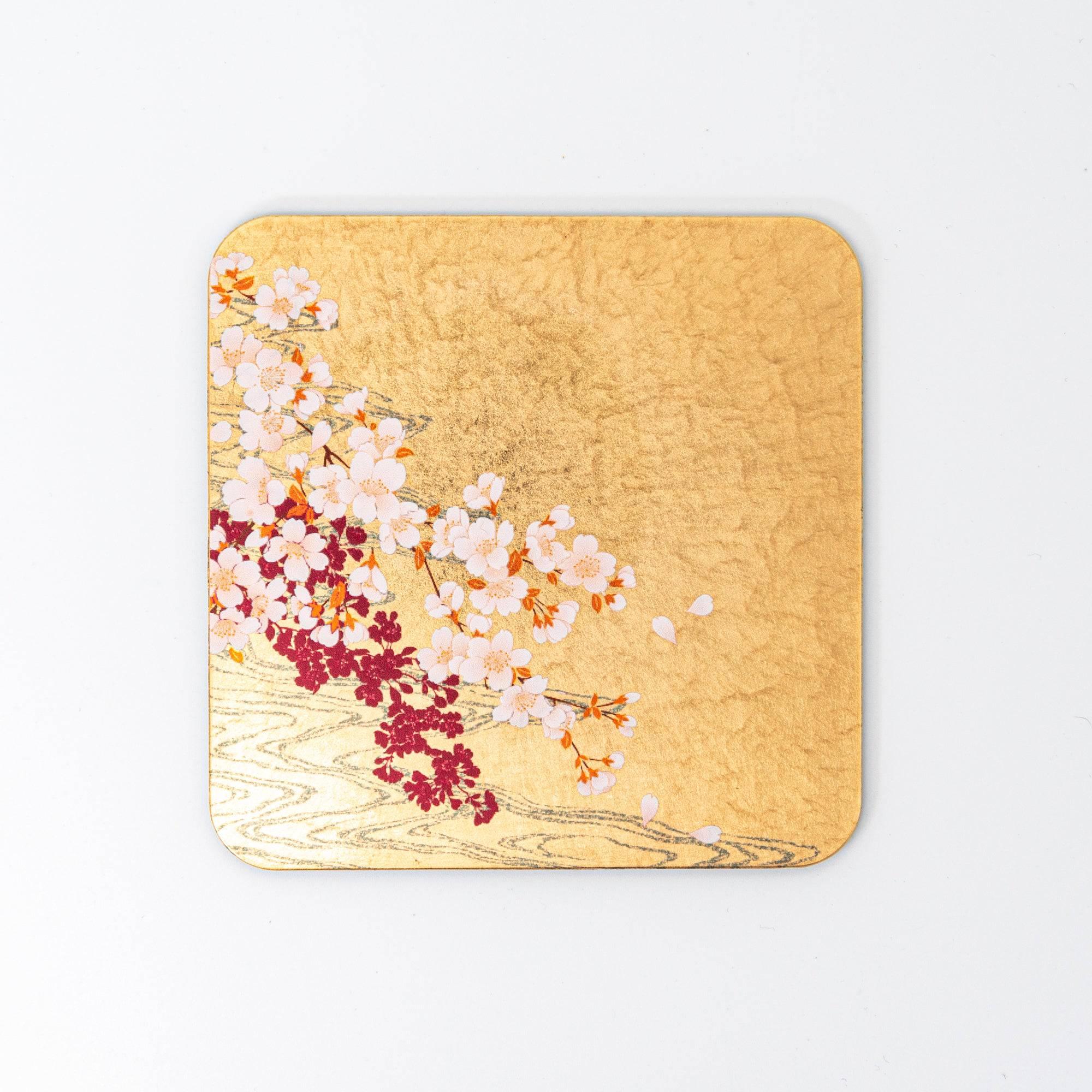 Sakura and Stream Gold Leaf Pen Tray - Hakuichi - Komorebi Stationery