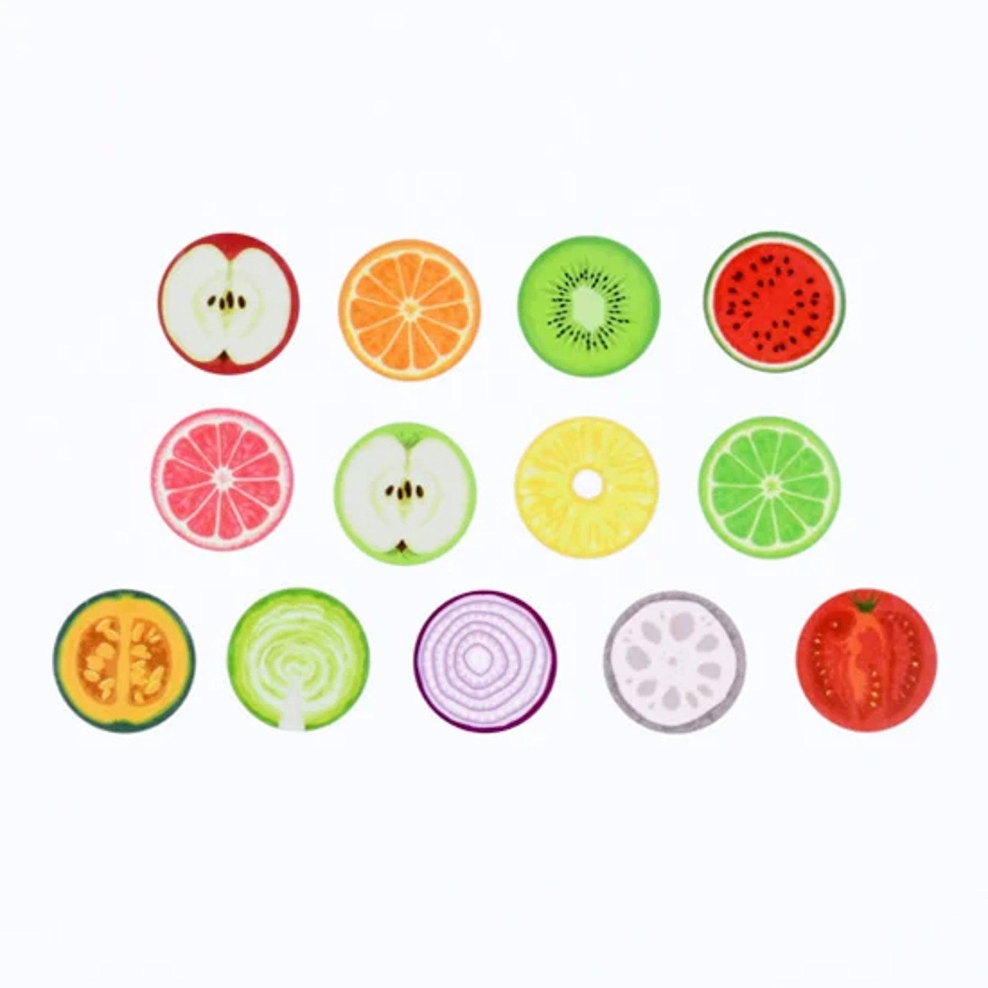 Sliced Fruites & Vegitables Washi Tape Sticker Rolls - Bande - Komorebi Stationery