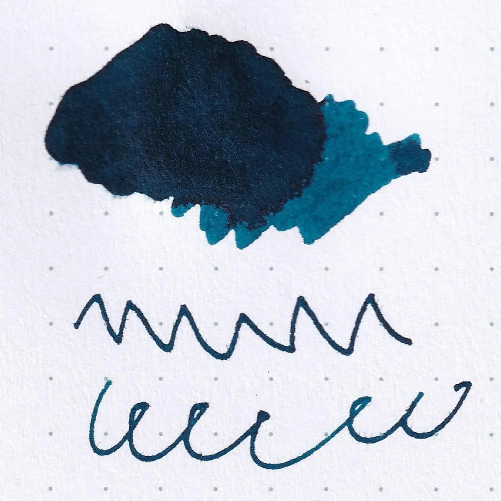 Deep indigo-blue Taisho Romance Melancholic Blue ink swatch on white paper with color depth detail